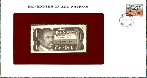 Banknotes of All Nations Botswana 1983 1 Pula P-1 UNC A/2 554035 Cover