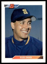 1992 Bowman 378 Russ Swan   Seattle Mariners  Baseball Card