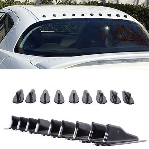 EVO 9 PCS AIR VORTEX GENERATOR DIFFUSER FIN SET KIT FOR SPOILER ROOF ...