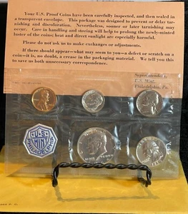 1964 P Annual 5 Coin Sealed Proof Set US PA. Mint Silver Half Dollar w/Card - Picture 1 of 1