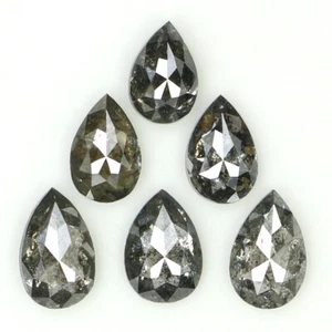 0.82 CT Natural Loose Pear Shape Diamond 3.90 MM Salt And Pepper Diamond QLB1311 - Picture 1 of 8