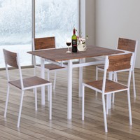 Conjunto de Mesa Extensible y 4 Sillas de Comedor Sala Juego Muebles de Cocina