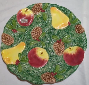 1991 Pottery Art Plate With Fruit - Picture 1 of 9