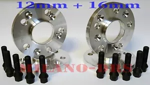 KIT 4 DISTANZIALI RUOTA 12+16mm MINI COUNTRYMAN U25 + BULLONI BLACK - Imagen 1 de 1