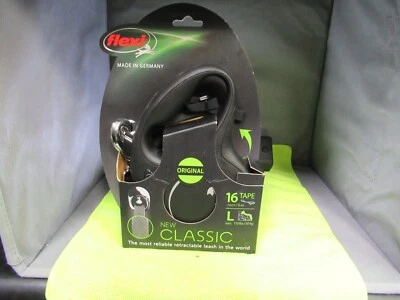 Trela de fita retrátil Flexi Soft Grip, grande preta 16 pés - Imagem 1 de 2