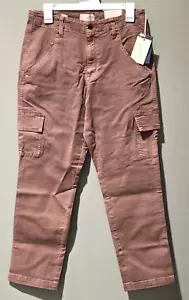 Universal Thread Women's Size 0 High Rise Slim Fit Brown Cropped Cargo Jeans - Picture 1 of 7