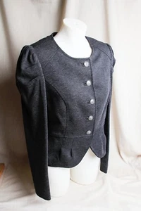 Women’s Selesepet Grey Button-Down Peplum Blazer Jacket Size M - Picture 1 of 8