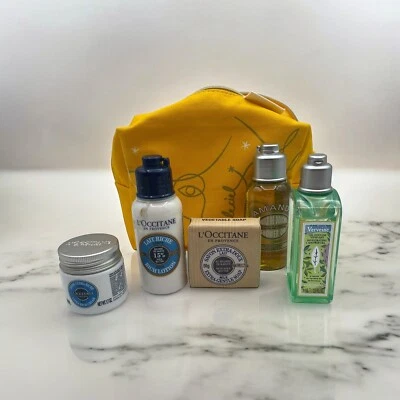 Bolsa de lona cosmética con cremallera y artículos de tocador L’OCCITANE jabón aceite corporal nuevos productos Foto 1 de 4