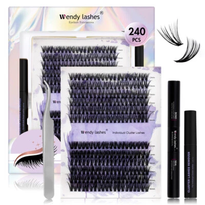 WENDY LASHES Wendy Clusters Lashes Kit DIY lash Extension Kit Lash Cluster Kit 12-16mm C/D