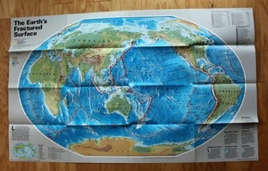 National Geographic Map Only April 1995 Earth's Fractured Surface Living on Edge - Bild 1 von 2