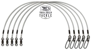 5 Pack 80 lb 36" Musky Pike Fluorocarbon Fishing Leaders Stay-Lok Snap BB Swivel - Picture 1 of 2
