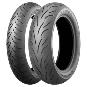 TYRE PAIR BRIDGESTONE 110/70-12 47L + 140/70-14 68S BATTLAX SC1 - Picture 1 of 6