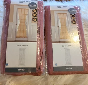 JC Penny Home Collection Door Panels Lisette 60”x69” NEW (2 Panels) Yuma Rose - Picture 1 of 3