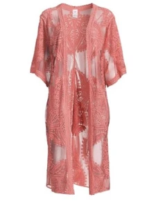 Time and Tru ~ Pink Camellia ~ Layering Piece ~ Kimono ~ Small/Medium (S-M) - Picture 1 of 9
