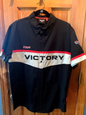 Victory Motorcycles  STAFF Size M Shop Shirt Black Short Sleeve NEW - Image 1 of 4