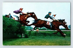Postcard Horse Racing Monmouth Race Track Park Oceanport New Jersey 1960s - Picture 1 of 2