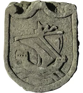 Stemma pietra arenaria nave medievale - Stone coat of arms medieval ship 6496 - Picture 1 of 1