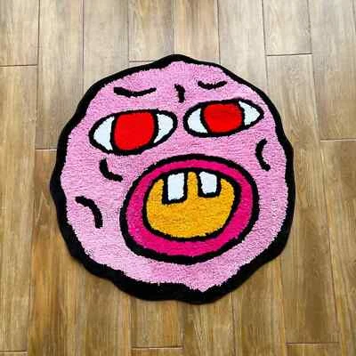 Cherry Bomb Rug Pink Handmade Tufted Carpet - Fluffy Runner Rug for all Rooms - Image 1 of 4