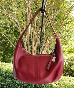 Coach 9219 SMALL Vintage Cherry Red Leather Ergo Hobo Bag - Picture 1 of 17