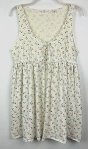 Vintage Victorias Secret Babydoll Nightgown Medium Cotton Floral Cottage Core - Picture 1 of 8
