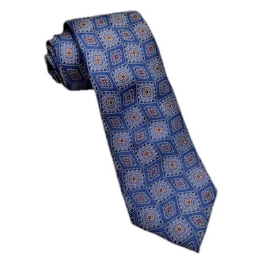 Corbata Larga JOS A BANK Reserve Azul Geométrica Carrera Autoconectante Tejido Pesado Seda Foto 1 de 4