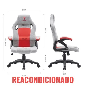 Tempest Discover Silla Gaming Gris/Roja Tela Transpirable - Imagen 1 de 1