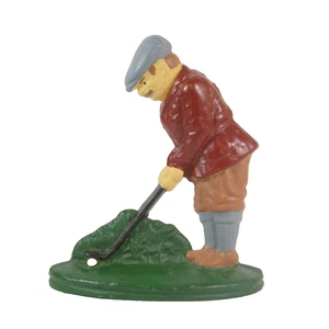 Cast Iron Doorstop Golfer Figure Golf Decor Sports Gift Home Office Collectible - Picture 1 of 7