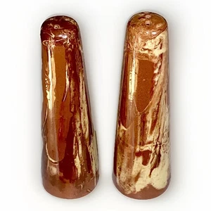 Vintage CLAYS IN CALICO Cardwell Montana marmoriert braun Keramik Salz & Pfefferstreuer - Bild 1 von 7