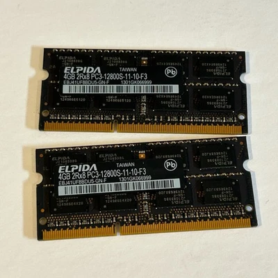 Elpida 8 GB (2 x 4 GB) 2Rx8 PC3-12800S Laptop RAM - EBJ41UF8BDU5-GN-F - Image 1 of 2