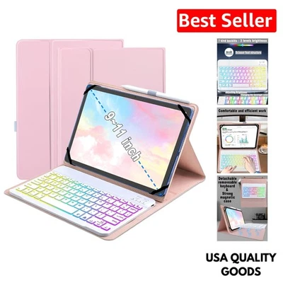 Elegante Funda Universal para Teclado Tablet con Retroiluminación Arco Iris para Tabletas de 9-11" Foto 1 de 4