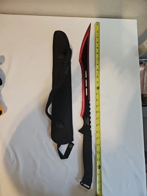 Hero Edge Black & Red K-1020-67 440 Stainless Steel Sword With Sheath. - Image 1 of 4