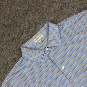 Peter Millar Sommer Comfort Poloshirt Herren XL blau gestreift Golf Performance - Bild 1 von 11