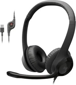 Logitech H390 USB Wired On-Ear Headset w/Built-In Mic  - Picture 1 of 10