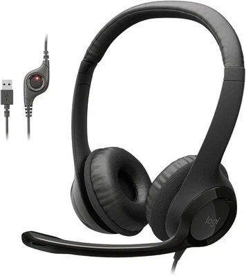 Logitech H390 USB Wired On-Ear Headset w/Built-In Mic  - Image 1 of 4