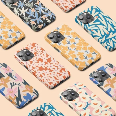 Personalised Phone Case for iPhone 16 16e 15 14 13 Pro Max Abstract Flowers - Image 1 of 4