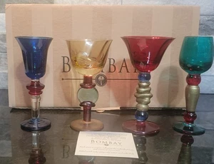 Set 4 bicchieri vintage fatti a mano stile calice shot/dessert Bombay Made in Italy - Foto 1 di 13