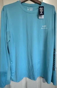 Bassdash Angelshirt UPF 50+ Sonnenschutz Langarm Aqua Large - Bild 1 von 5
