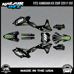 Graphics Kit for Kawasaki KX250F KX 250F (2017-2020) Rebel - GREEN - Imagen 1 de 4