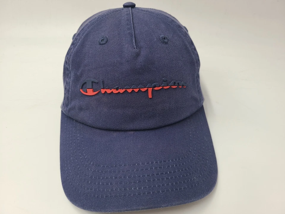 Gorra ajustable con tirantes desgastados marca Champion algodón papá hombres mujeres azul Foto 1 de 4