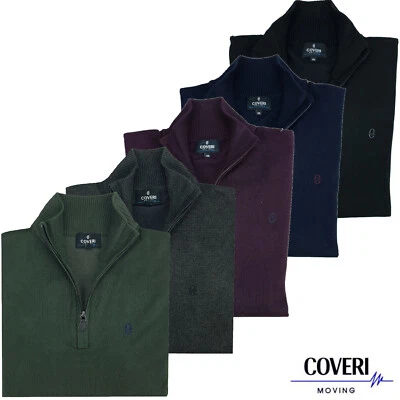 COVERI Maglia Maglione a Lupetto Uomo Mezza Zip Collo Alto con Cerniera M L XL XXL XXXL
