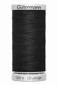 Gutermann Extra Strong Polyester Thread, Colour 000 BLACK, 100m Spool - Picture 1 of 1