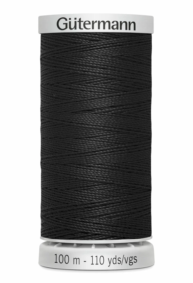 Gutermann Extra Strong Polyester Thread, Colour 000 BLACK, 100m Spool - Image 1 of 1