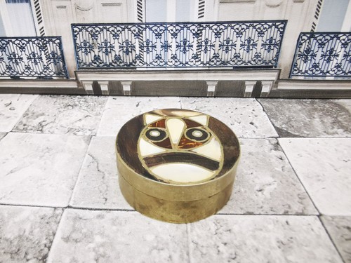 KENZO Piccola scatola portapillole vintage in miniatura madreperla AA03