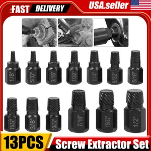 13Pcs Screw Extractor Set Hex Head Multi-Spline Easy Out Bolt Stud Extractor Kit - Picture 1 of 12