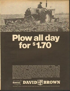 1968 anuncio impreso grande de David Brown DB 1200 arado de tractor agrícola todo el día por $1.70 - Imagen 1 de 2
