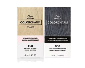 Wella Color Charm Permanent Liquid Toner -T28 Natural Blone & T50 Cooling Violet - Picture 1 of 1