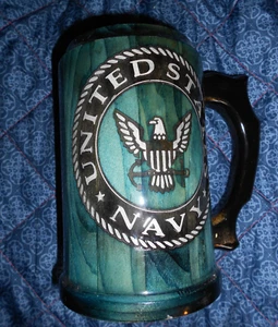 Wooden UNITED STATES NAVY DRINKING MUG - Picture 1 of 4