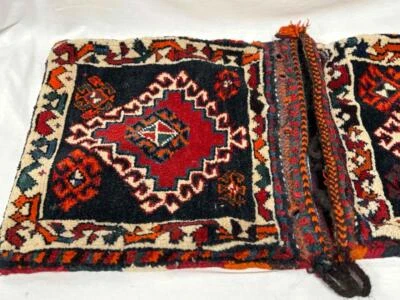 Antiguo bolso vintage tejido a mano doble kilim lana camel Foto 1 de 4