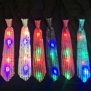 LED Cravatta con paillettes luci LED Panno Cravatte a LED - Foto 1 di 5