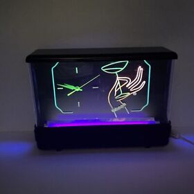 Vintage 80s MARTINI Gemini Nuon-Klocks Neon Blacklight Clock Cocktail Bar TESTED